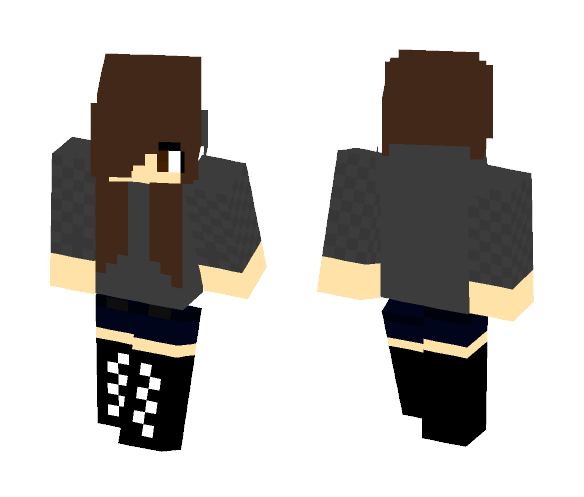 grey hoodie girl - Girl Minecraft Skins - image 1
