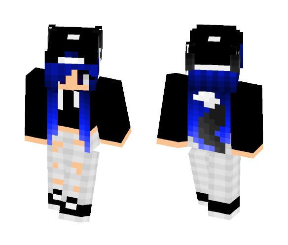 Download Free blue wolf girl Skin for Minecraft image 1 blue wolf girl - Girl Minecraft Skins - image 1