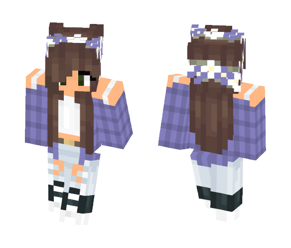 Purple Flannel // Gracecreeper10 - Female Minecraft Skins - image 1
