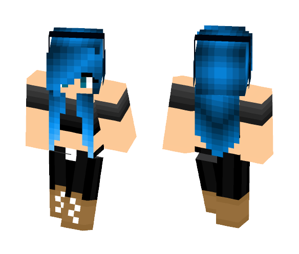 Download Free Cute Blue Hair Girl Skin for Minecraft image 1 Cute Blue Hair Girl - Color Haired Girls Minecraft Skins - image 1