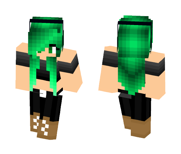 Cute Green Haired Girl - Color Haired Girls Minecraft Skins - image 1