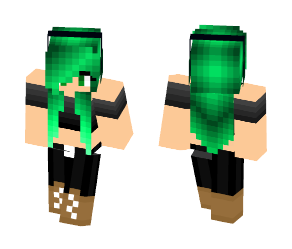 Download Free Cute Green Haired Girl Skin for Minecraft image 1 Cute Green Haired Girl - Color Haired Girls Minecraft Skins - image 1
