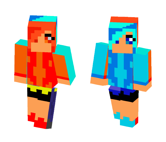 Half Water Half Fire - Female Minecraft Skins - image 1