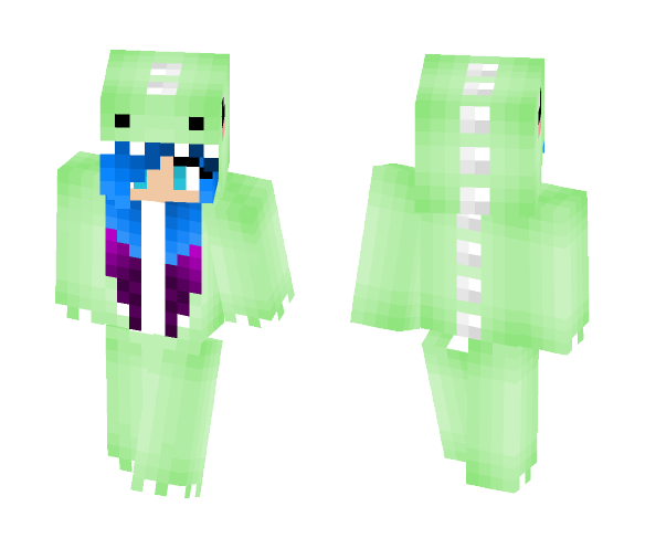 Dino BlueGreen - Female Minecraft Skins - image 1