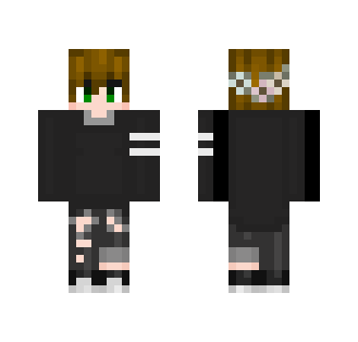 cute flower crown boy - black