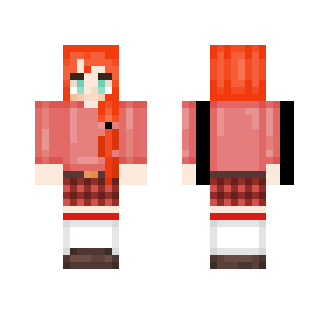 a girl with a plaid skirt
