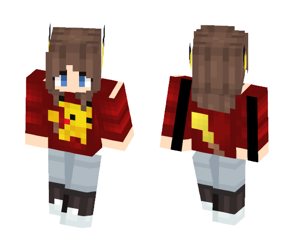 Download Free Pikachu girl Skin for Minecraft image 1 Pikachu girl - Girl Minecraft Skins - image 1