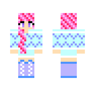 Girl in Blue Christmas Sweater skin