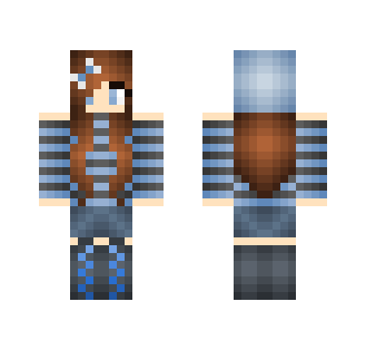 Striped beanie girl