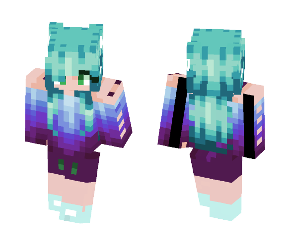 Download Free Blue Girl | 1st Skin Made Skin for Minecraft image 1 Blue Girl | 1st Skin Made - Girl Minecraft Skins - image 1