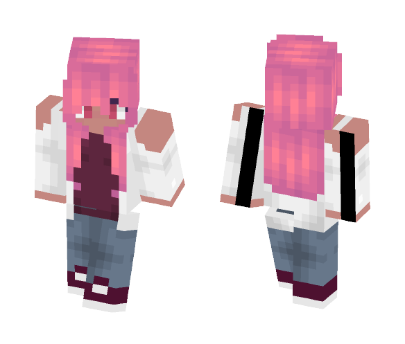 Download Free Girl With Pink Hair Skin for Minecraft image 1 Girl With Pink Hair - Color Haired Girls Minecraft Skins - image 1