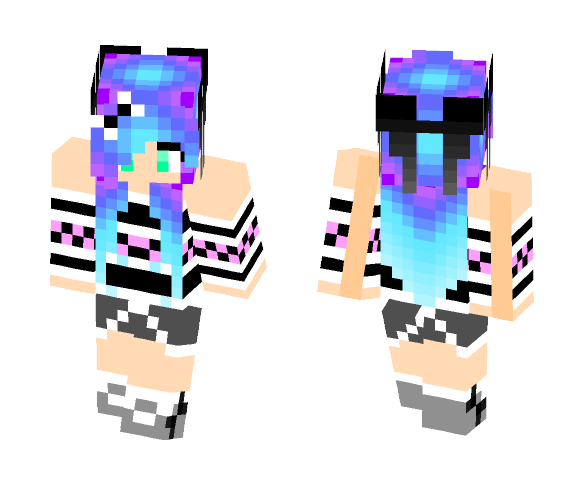 Download Free Galaxy Teen Casual Butterfly Wear Skin for Minecraft image 1 Galaxy Teen Casual Butterfly Wear - Female Minecraft Skins - image 1