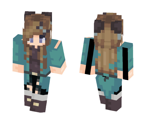 Download Free Girl in Blue Coat and Boots Skin for Minecraft image 1 Girl in Blue Coat and Boots - Girl Minecraft Skins - image 1