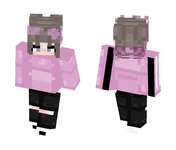 purple flowerssss - Female Minecraft Skins - image 1