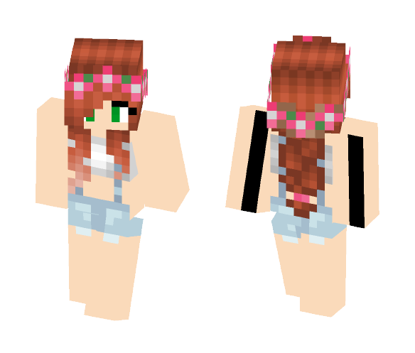 Blue and White Overalls - Female Minecraft Skins - image 1