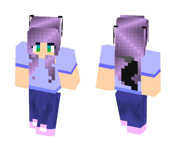 Purple Haired Werewolf Girl - Color Haired Girls Minecraft Skins - image 1