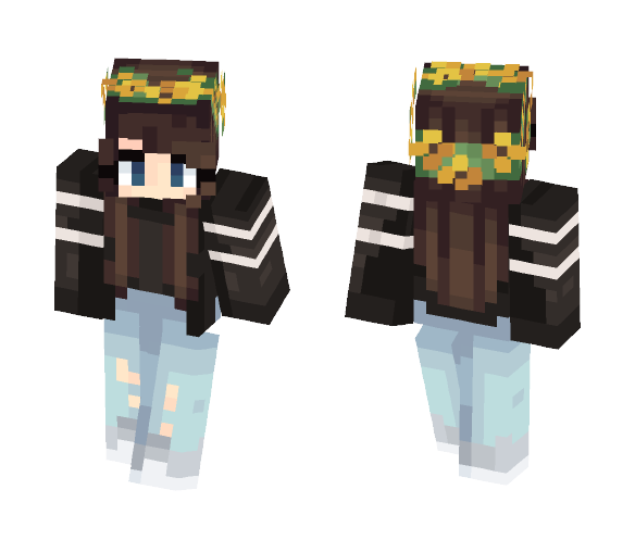 Flower Crown Tomboy - Flower Crown Minecraft Skins - image 1