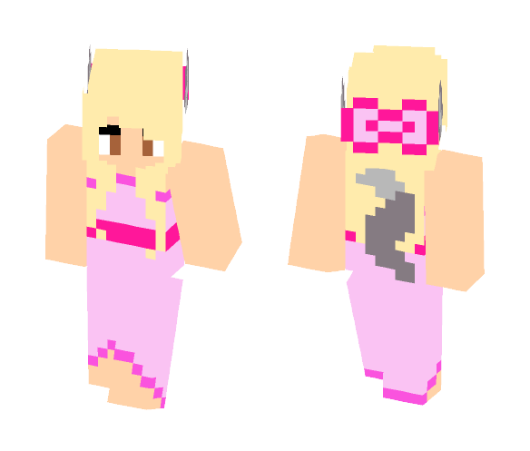 Download Free Werewolf Girl in a Pink Dress Skin for Minecraft image 1 Werewolf Girl in a Pink Dress - Girl Minecraft Skins - image 1