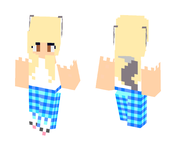 Werewolf Girl in Blue Pjs - Girl Minecraft Skins - image 1