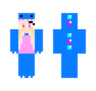 Witch in Her Blue Dino Pjs - Female Minecraft Skins - image 2