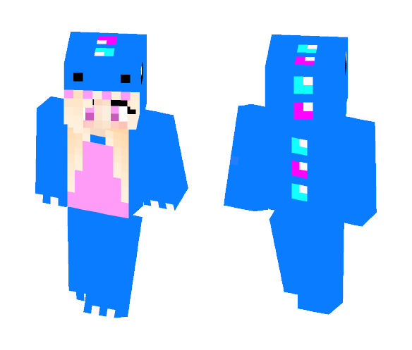 Witch in Her Blue Dino Pjs - Female Minecraft Skins - image 1