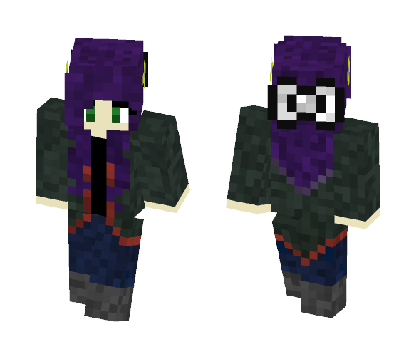 Download Free Cute girl skin purple hair flowers Skin for Minecraft image 1 Cute girl skin purple hair flowers - Color Haired Girls Minecraft Skins - image 1