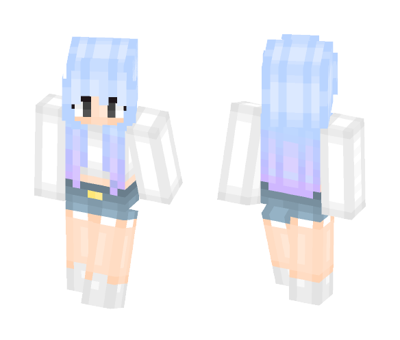 Download Free Cute Blue Ombré Girl ; cryiinq_ Skin for Minecraft image 1 Cute Blue Ombré Girl ; cryiinq_ - Cute Girls Minecraft Skins - image 1