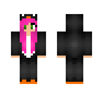 Penguin girl with pink hair - Color Haired Girls Minecraft Skins - image 2