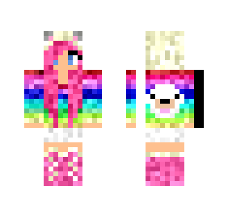 rainbow bear hoodie - Female Minecraft Skins - image 2