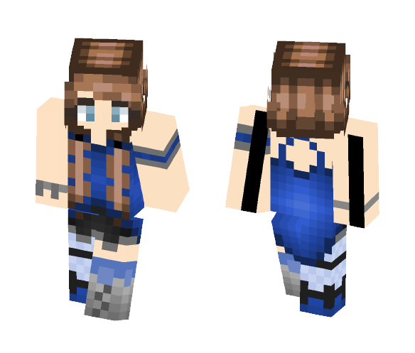 Download Free Sky Blue Skin for Minecraft image 1 Sky Blue - Female Minecraft Skins - image 1