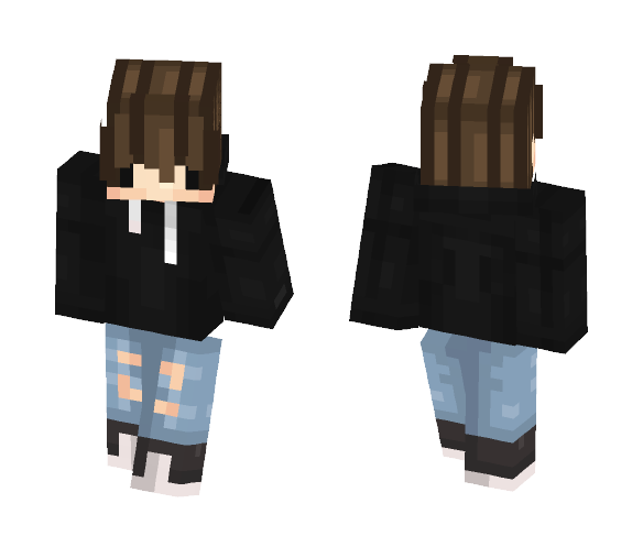 Black Hoodie - Male Minecraft Skins - image 1