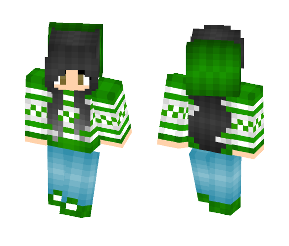 Download Free green sweater girl Skin for Minecraft image 1 green sweater girl - Girl Minecraft Skins - image 1