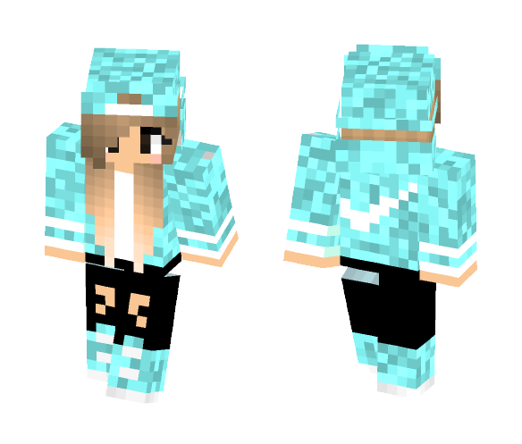 Aqua Nike Girl - Girl Minecraft Skins - image 1
