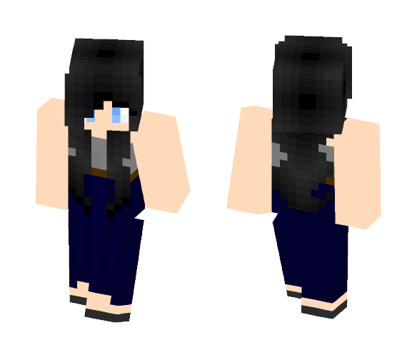 Download Free -Black Hair- Dress- Female- Skin for Minecraft image 1 -Black Hair- Dress- Female- - Female Minecraft Skins - image 1