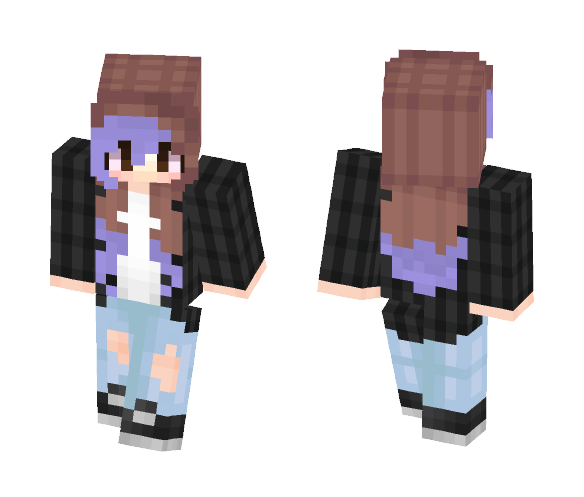 Download Free Purple hair girl Skin for Minecraft image 1 Purple hair girl - Color Haired Girls Minecraft Skins - image 1