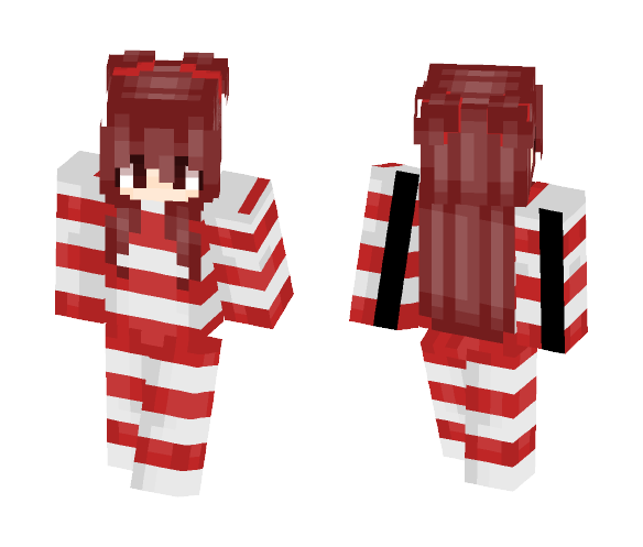 Download Free Candy Cane Onesie! ♡ Skin for Minecraft image 1 Candy Cane Onesie! ♡ - Female Minecraft Skins - image 1