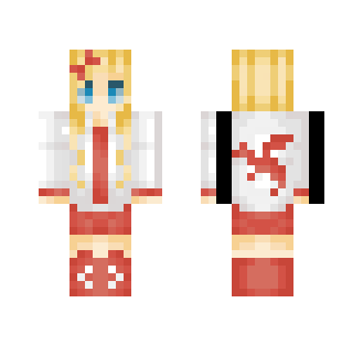 Red and white dragon girl