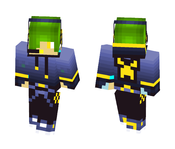 yellow creeper hoodie teen - Male Minecraft Skins - image 1