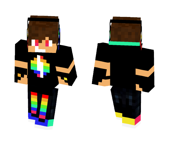 RAINBOW TEEN BOY GAMER - Boy Minecraft Skins - image 1