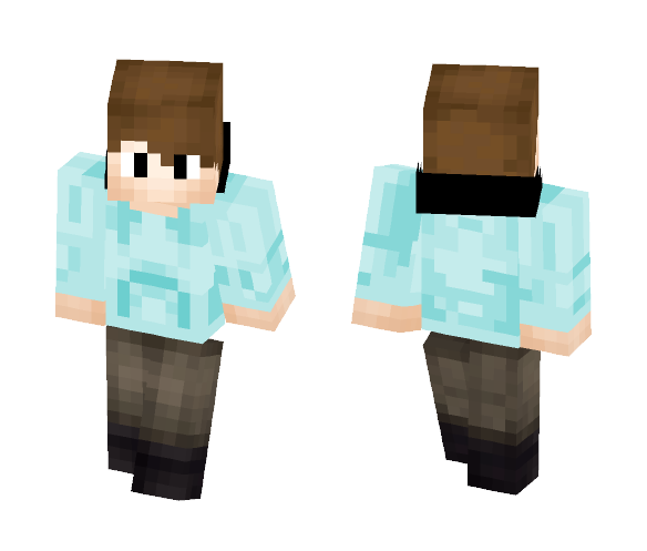 Download Free Light Blue Hoodie Teen Skin for Minecraft image 1 Light Blue Hoodie Teen - Male Minecraft Skins - image 1