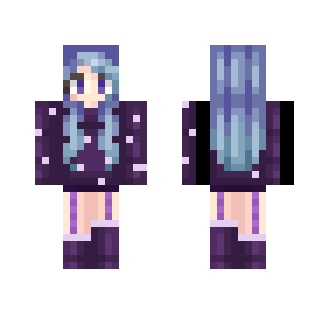 Bluish Purple Stars - Female Minecraft Skins - image 2