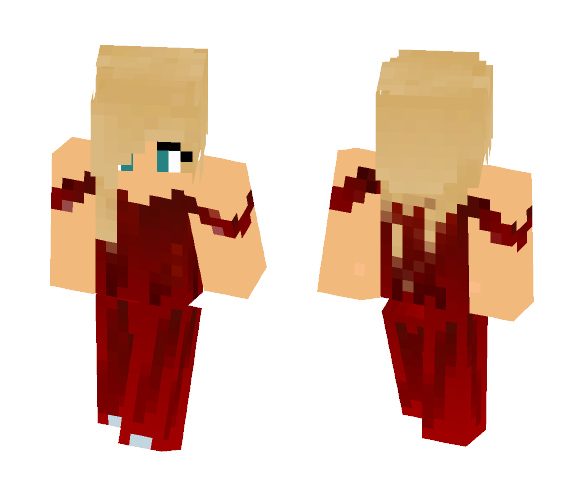 Download Free The woman in the red dress. Skin for Minecraft image 1 The woman in the red dress. - Female Minecraft Skins - image 1