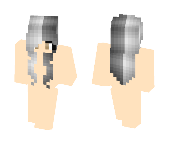 Download Free Black and white haired girl Skin for Minecraft image 1 Black and white haired girl - Color Haired Girls Minecraft Skins - image 1