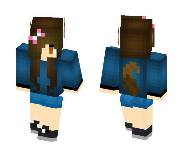 Download Free Kim The Neko Girl Skin for Minecraft image 1 Kim The Neko Girl - Girl Minecraft Skins - image 1