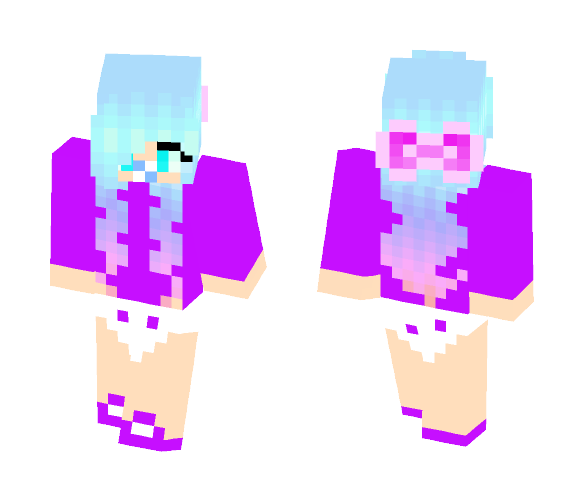 BABY UNICORN HAIR GIRL - Baby Minecraft Skins - image 1