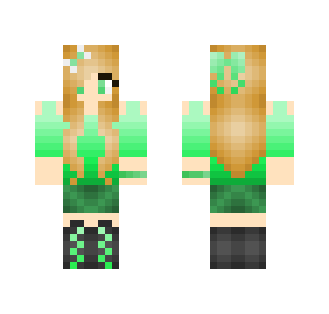 Cute green gamer girl