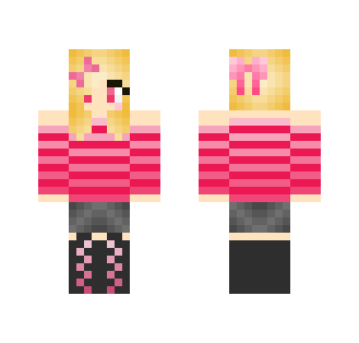 Short haired girl who loves pink