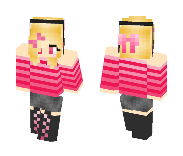 Download Free Short haired girl who loves pink Skin for Minecraft image 1 Short haired girl who loves pink - Color Haired Girls Minecraft Skins - image 1