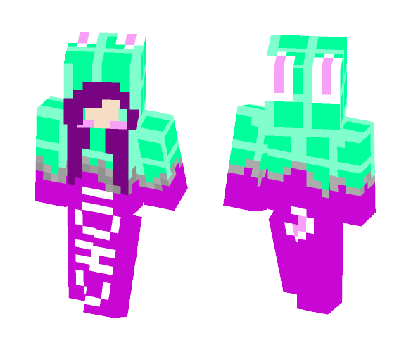 Download Free Chibi Minty Chocolate Bunneh Girl Skin for Minecraft image 1 Chibi Minty Chocolate Bunneh Girl - Girl Minecraft Skins - image 1