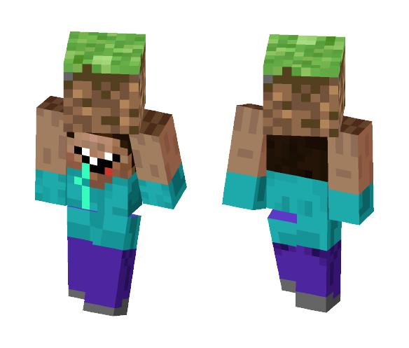 Noob Holding A Dirt Block - Male Minecraft Skins - image 1